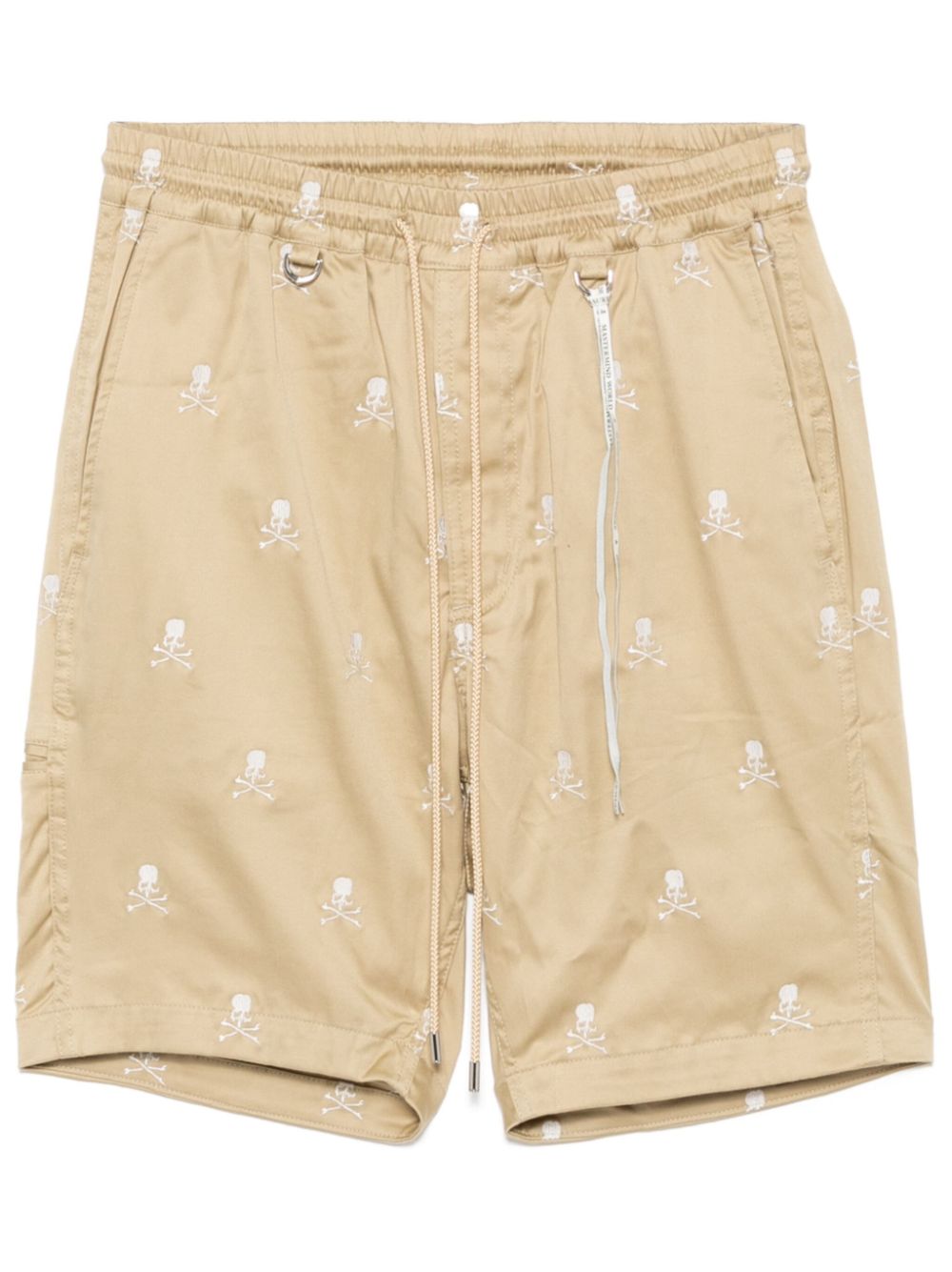 Logo-embroidered shorts - Neutrals