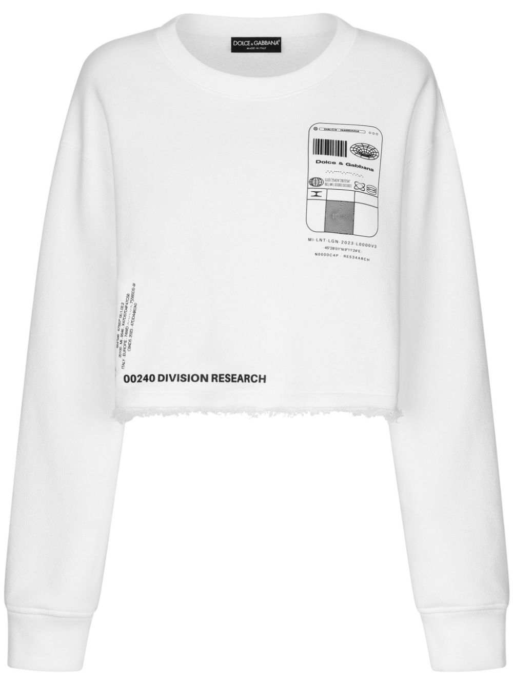 Logo-print cotton crop sweatshirt - White