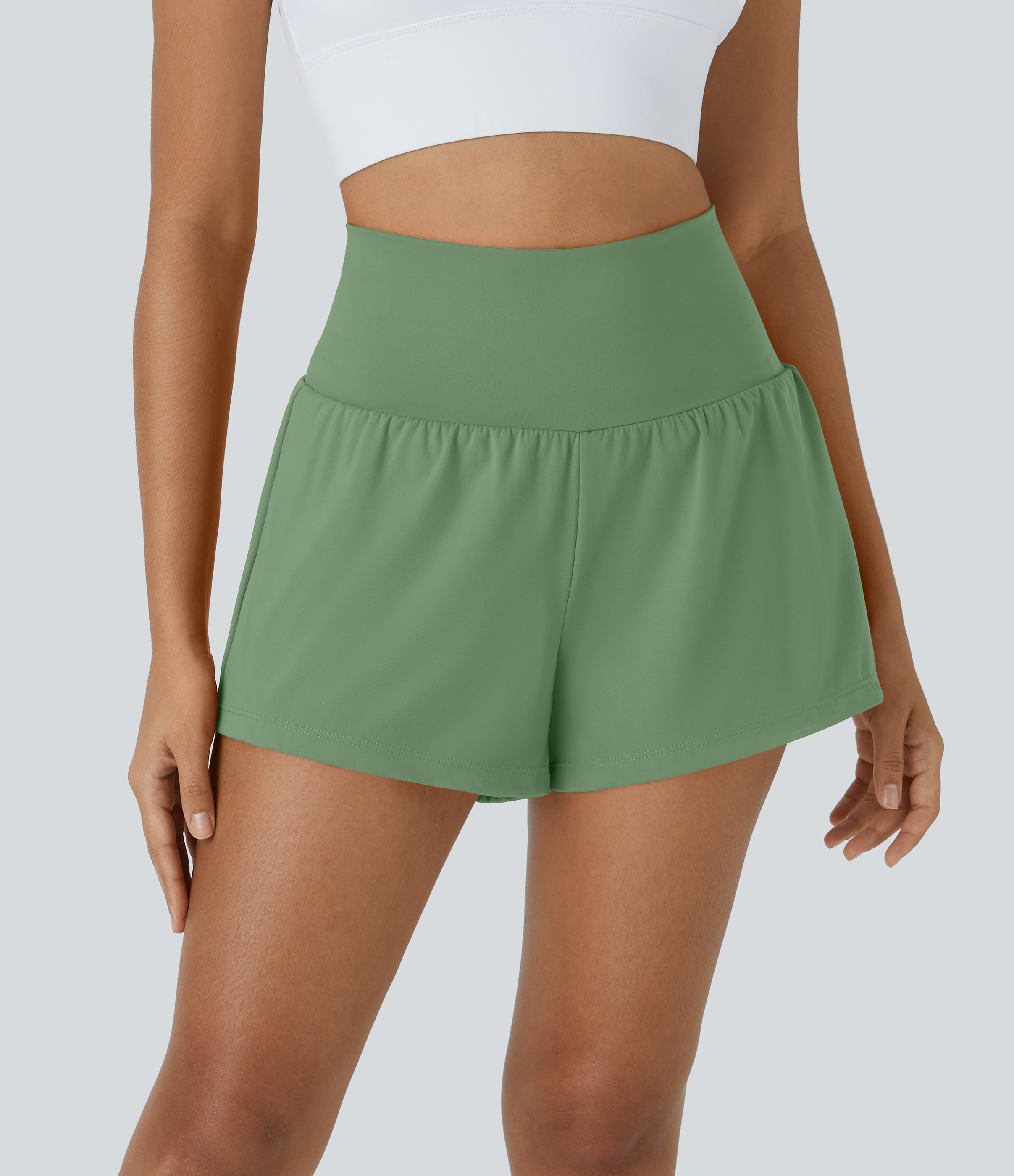 SoftlyZero™ Airy Super High Waisted Cool Touch Yoga Shorts with Pockets Gym Short - Kashmir