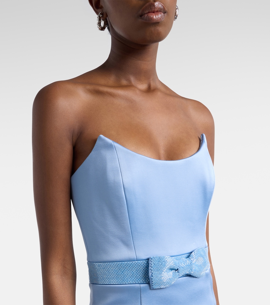 Kai embellished satin bustier dress