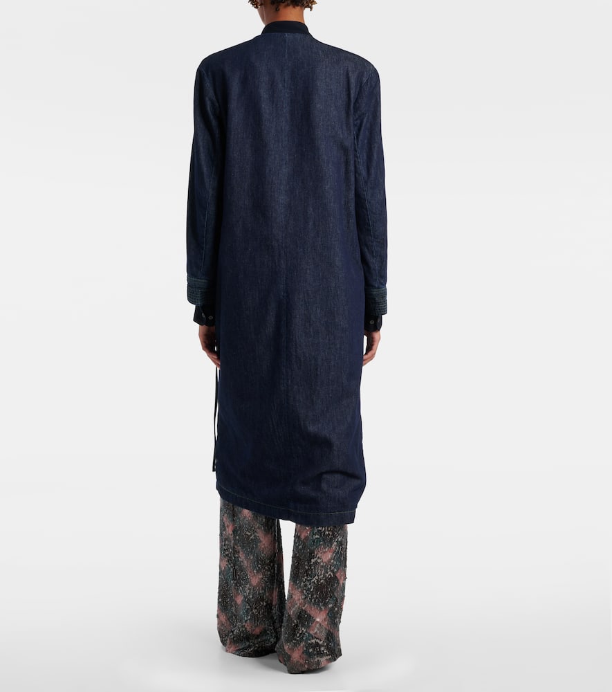 Denim wrap coat