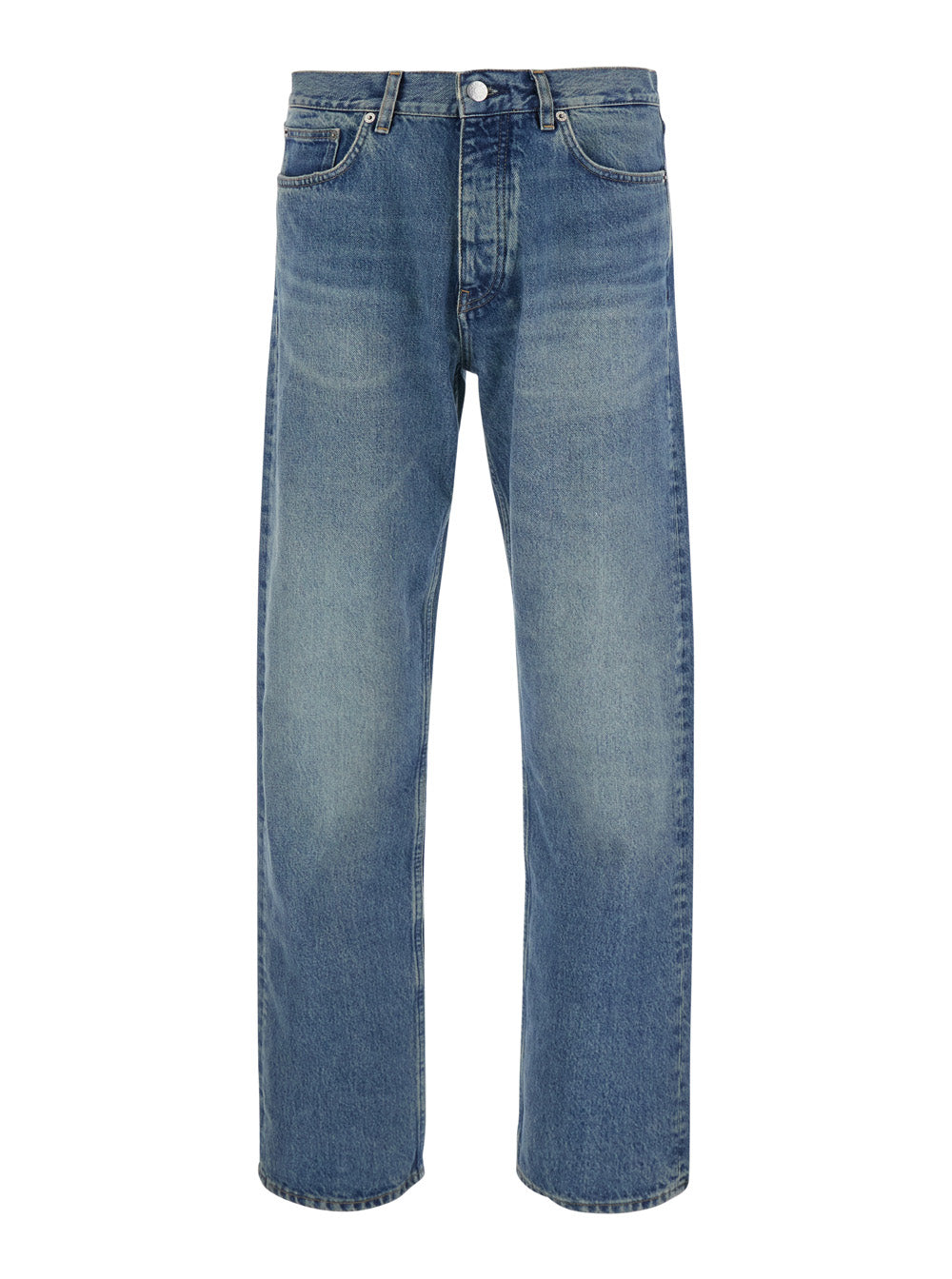 Five-Pocket Cotton Jeans — Blue