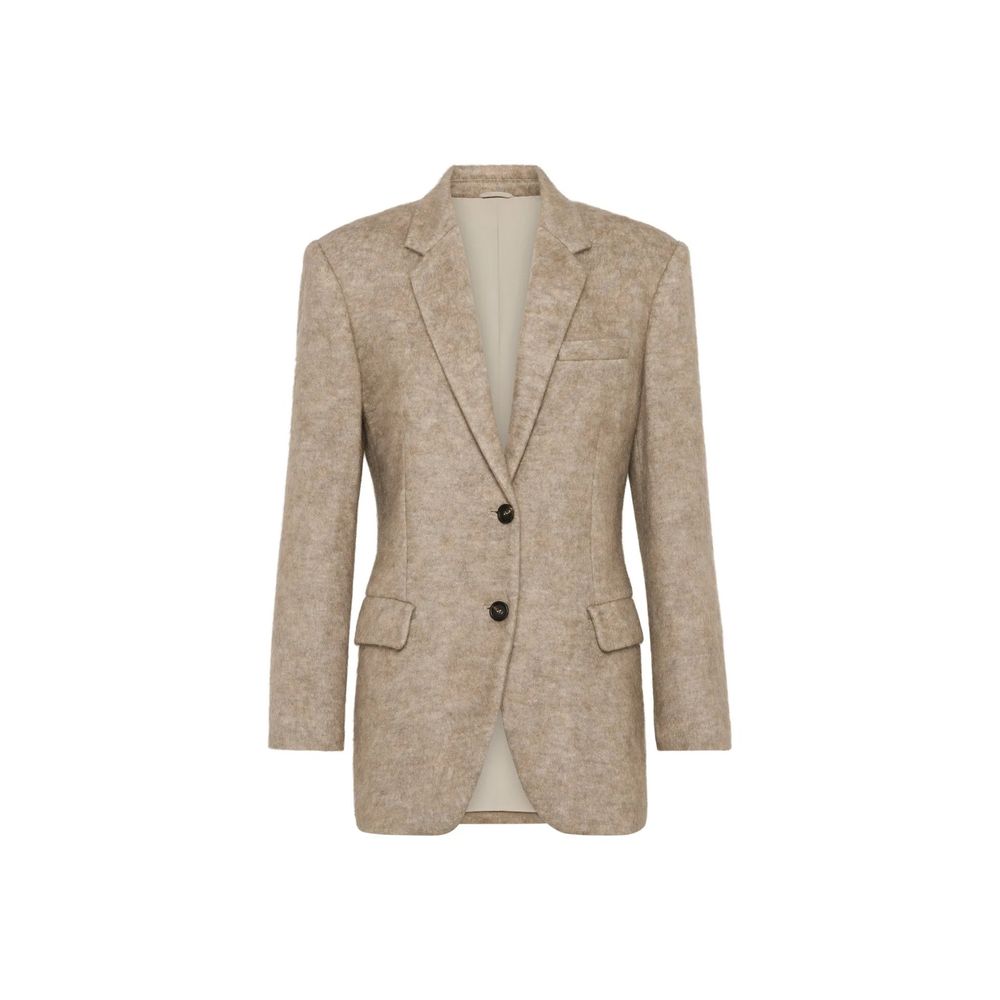 Cashmere Blend Blazer — Beige
