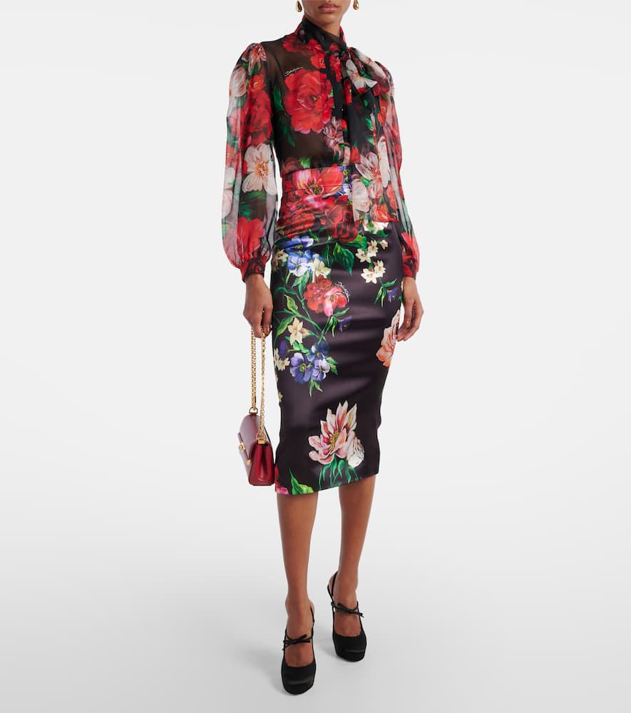 Floral midi skirt
