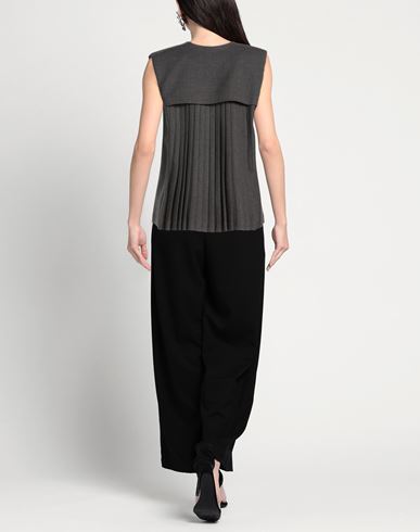Woman Tailored Vest Charcoal Size 4 Polyester, Viscose, Elastane