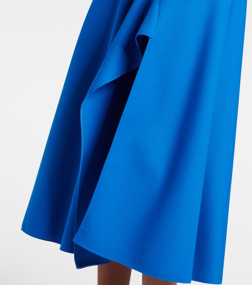 Draped wool-blend midi dress