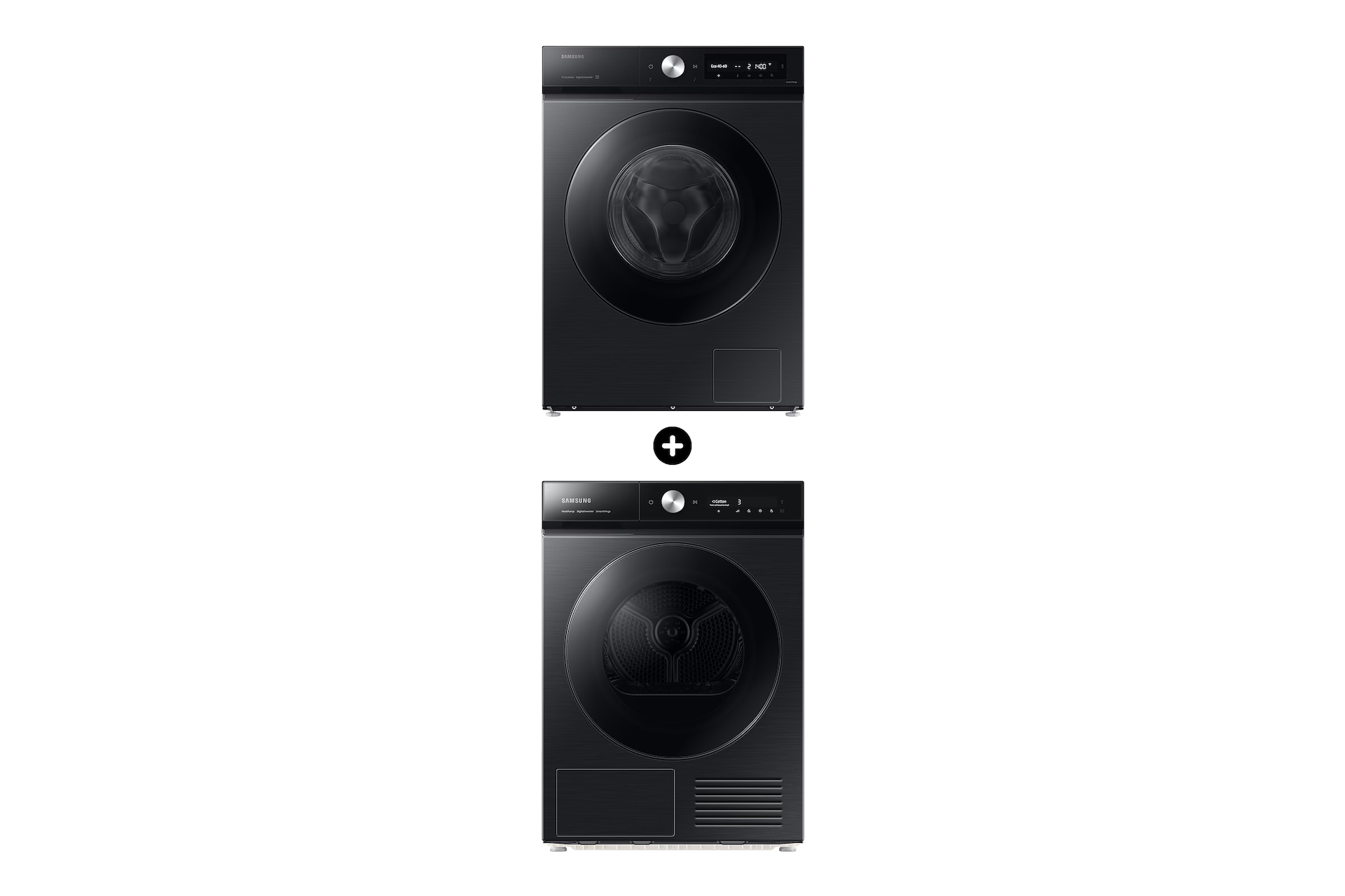 Series 7 AI Energy Washing Machine and Series 8 Heat Pump Tumble Dryer, 9kg, Black 9 kg