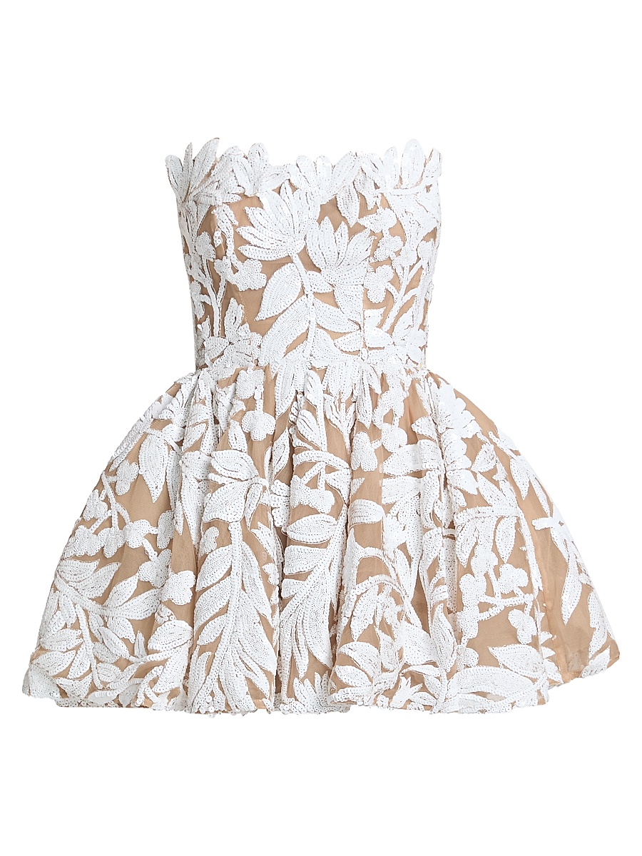 Women's Chloe Embroidered Strapless Minidress - White