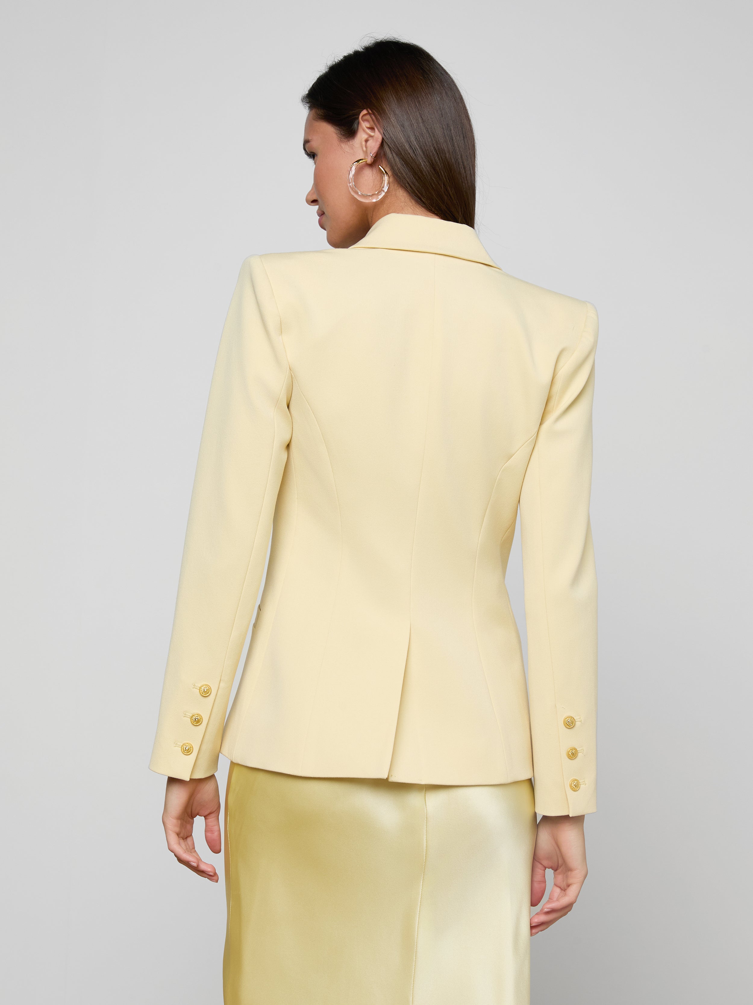 Kyomi Double-Breasted Blazer In Lemon Sorbet