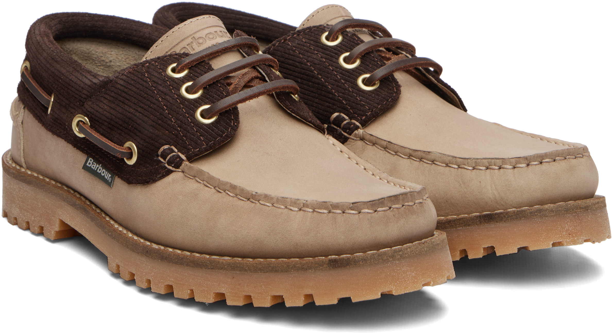 Beige & Brown Re-Engineered Deck Boat Shoes