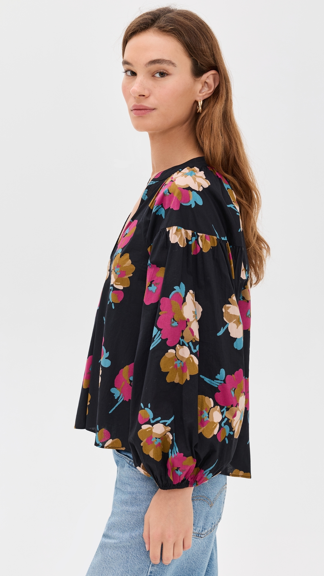 Anfa Shirred Top Floating Floral