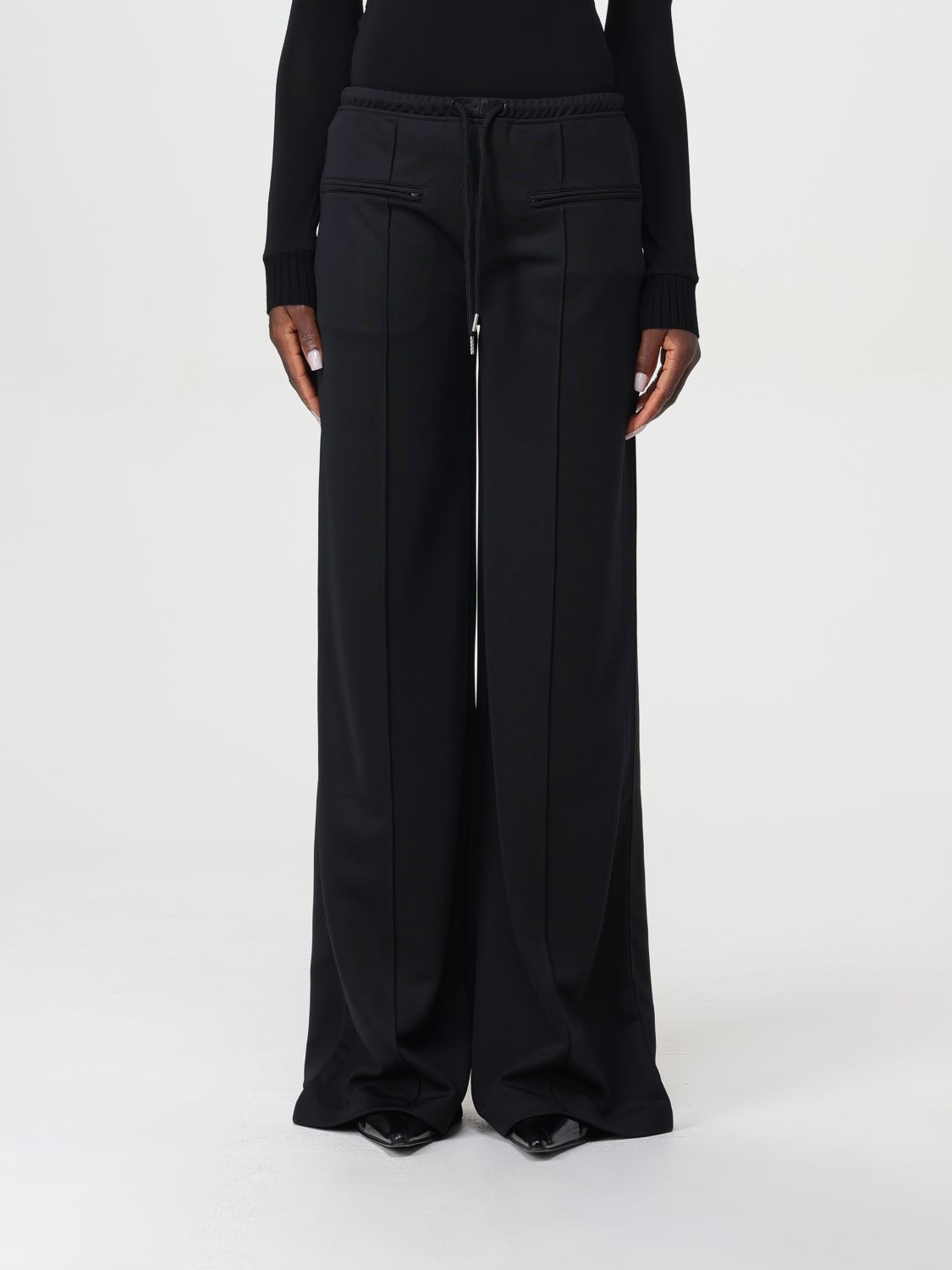 Tracksuit interlock low-rise baggy pants - Black