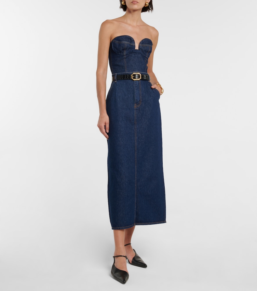 Denim midi skirt