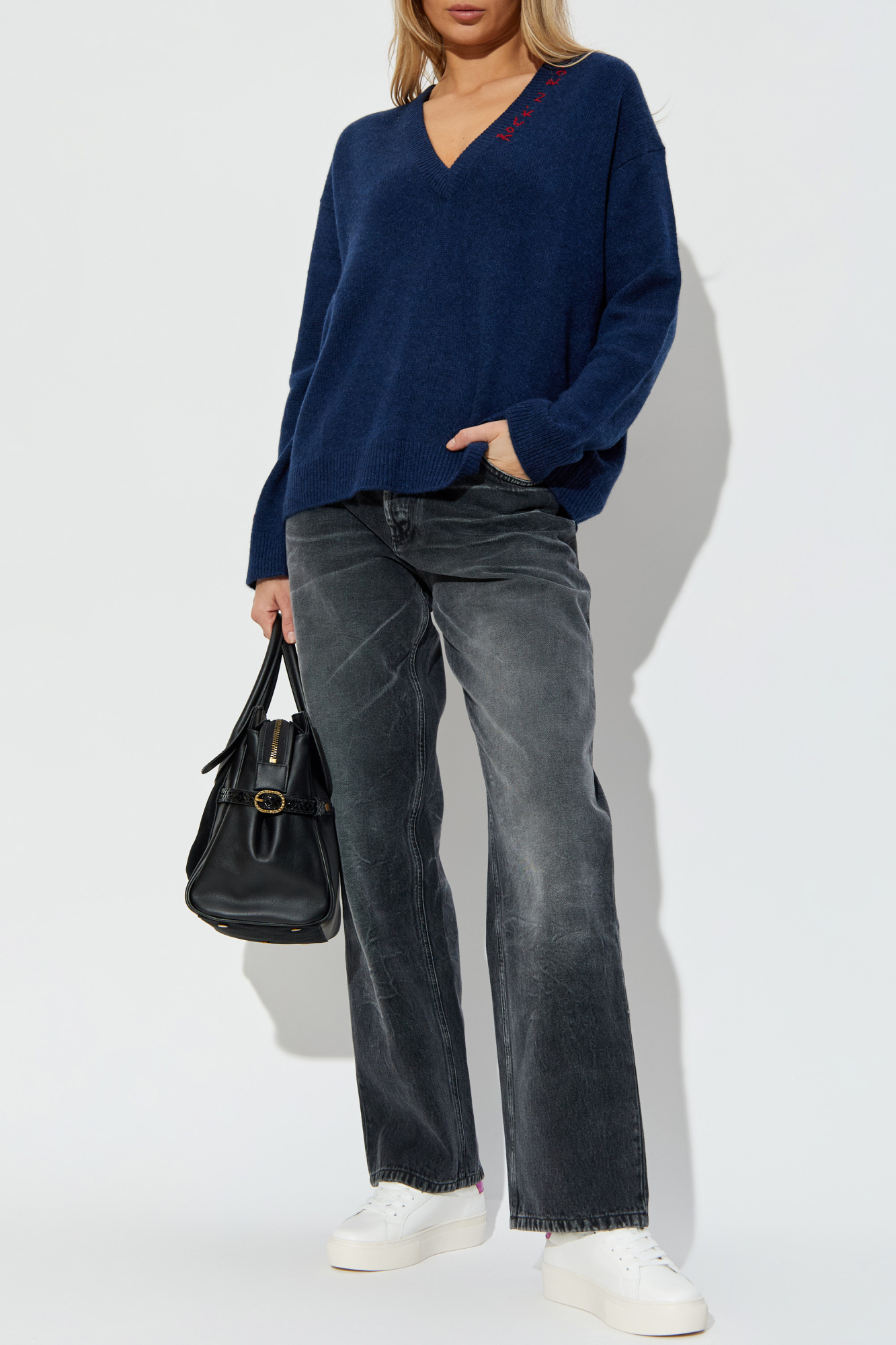 Cashmere Sweater ‘Mikyz’, Women's, Navy Blue