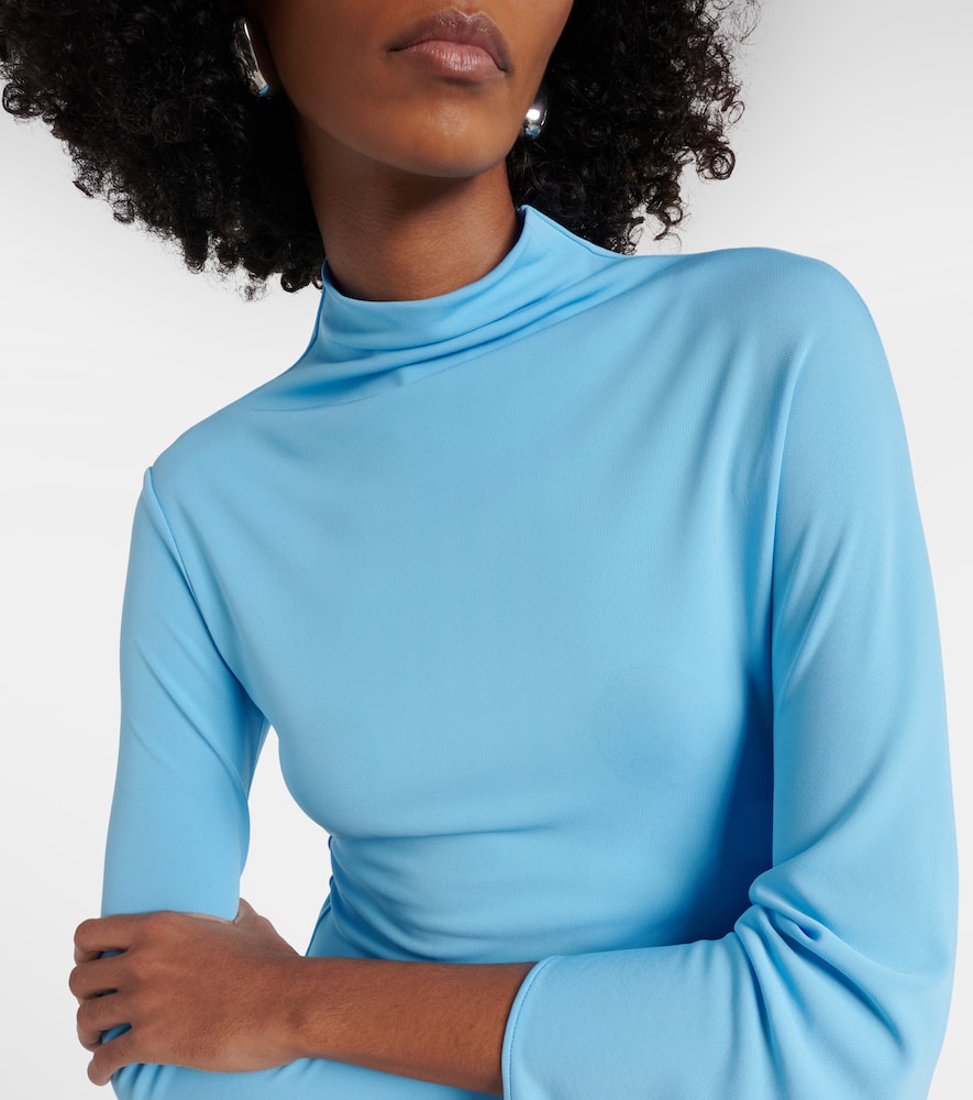 Draped jersey midi dress