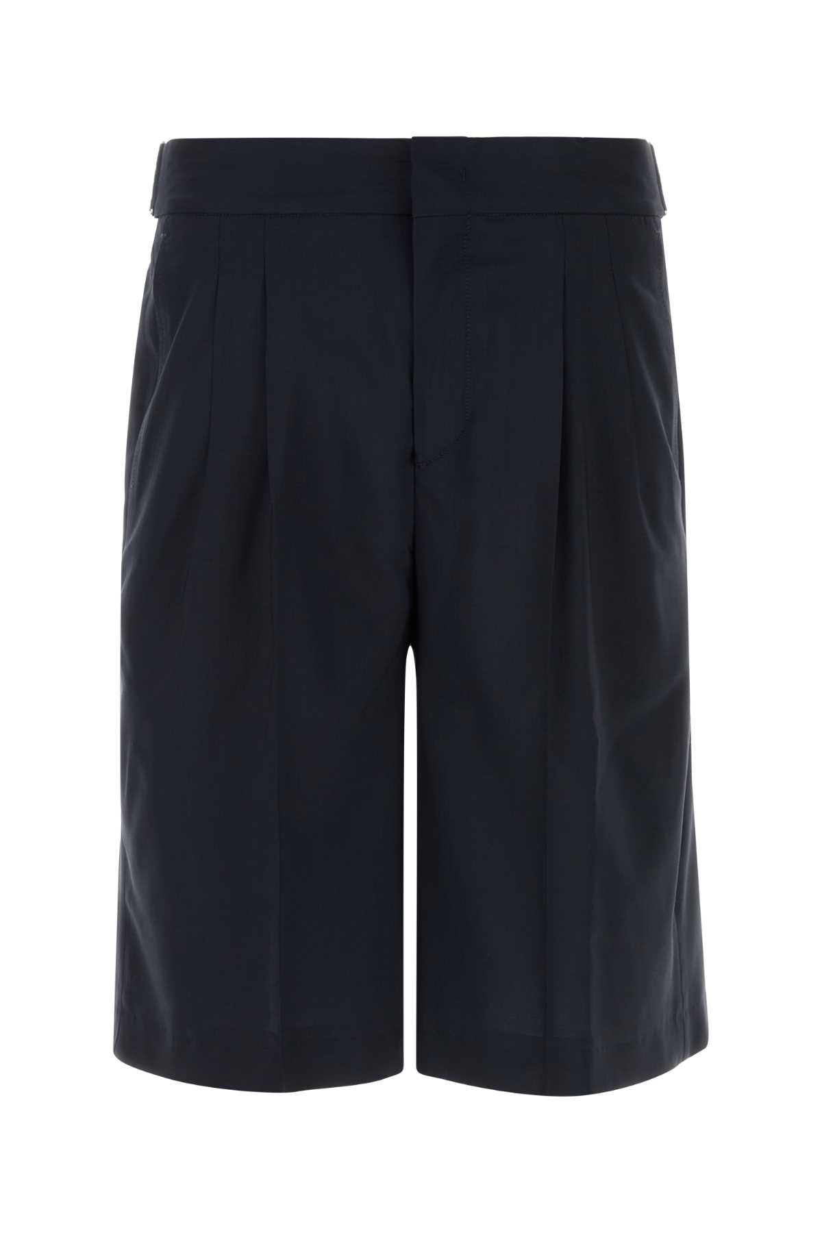 Virgin Wool Bermuda Shorts — Navy