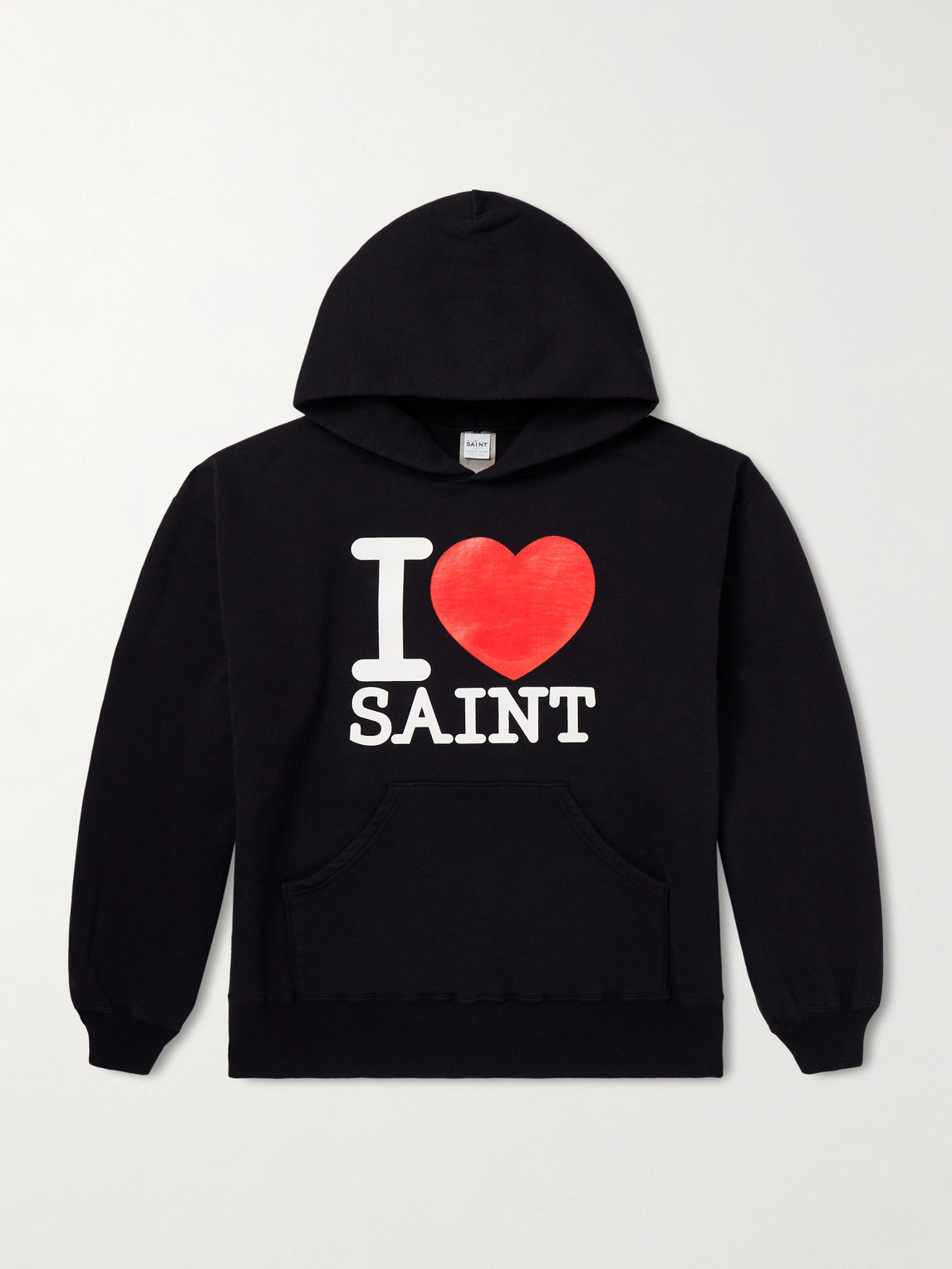 I Love Saint Logo-Print Cotton-Jersey Hoodie