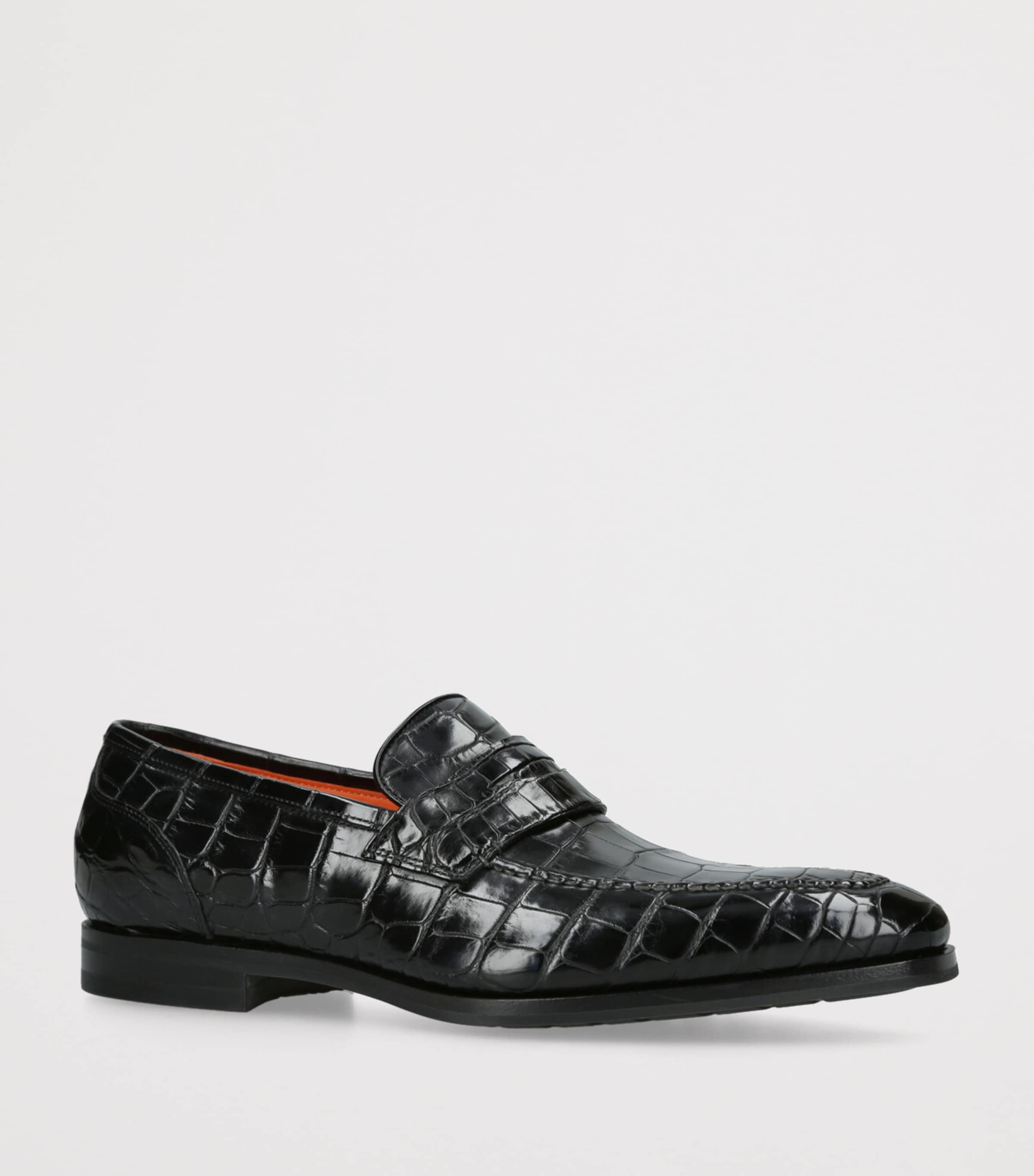 Crocodile Leather Derby Loafers
