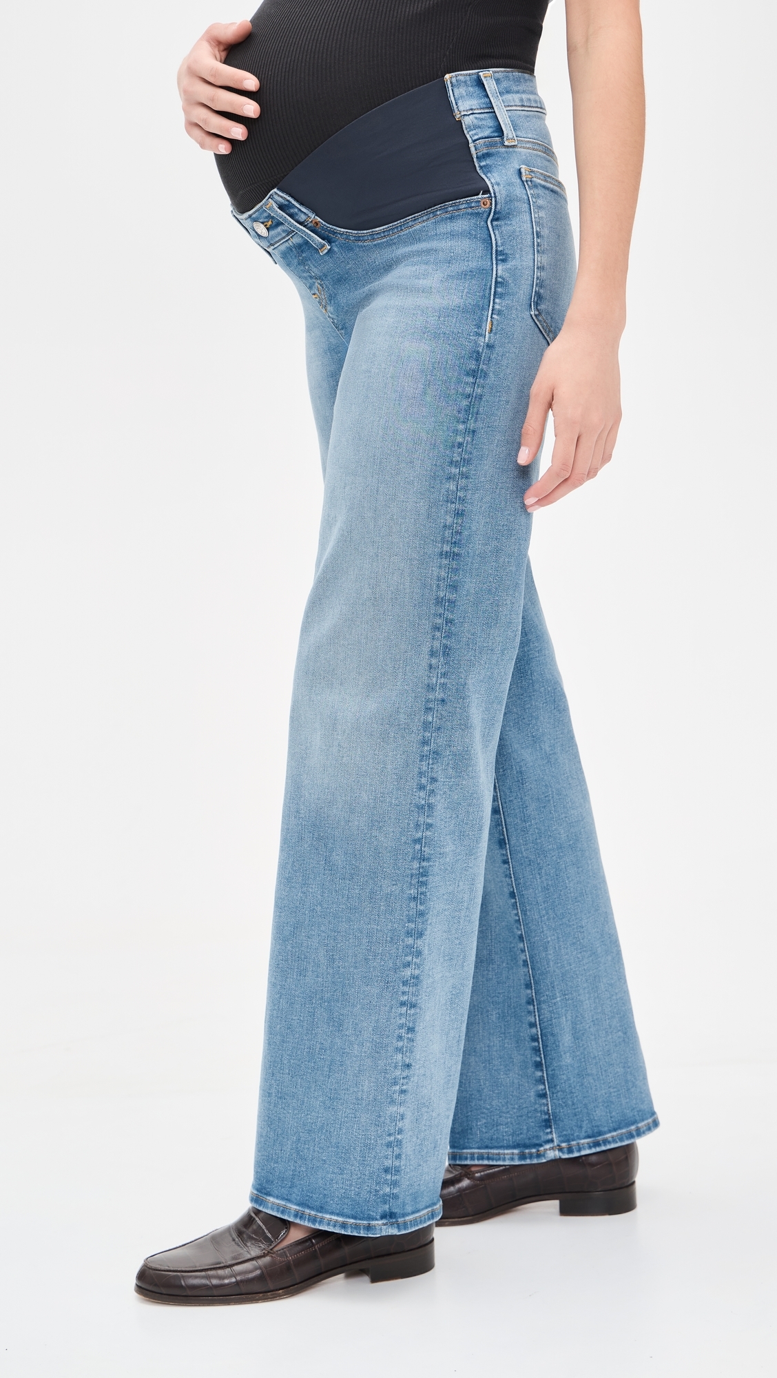 The Wide Leg Maternity Jeans COASTAL BLUE WASH
