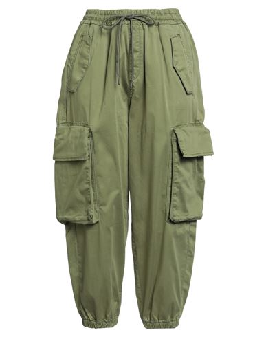 Woman Pants Military green Size 26 Cotton, Elastane
