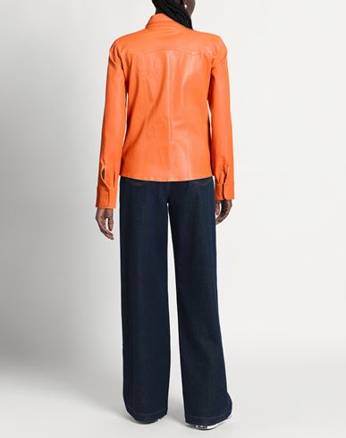 Woman Jacket Orange Size S Leather