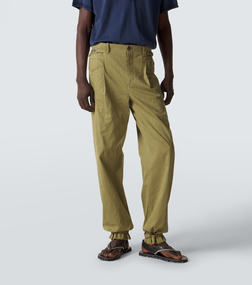 Egreta striped cotton-blend tapered pants
