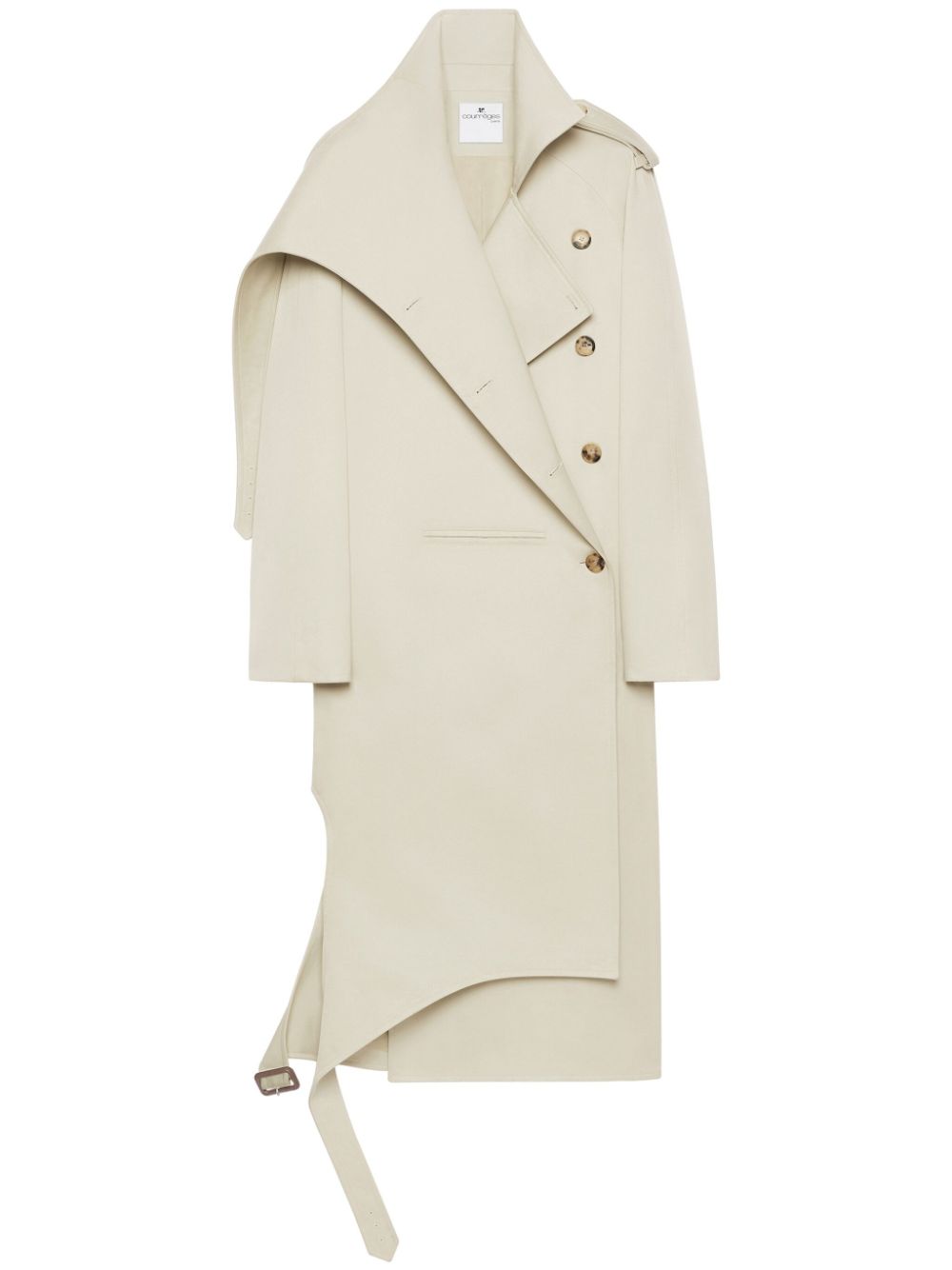 Oblique trench coat - Neutrals