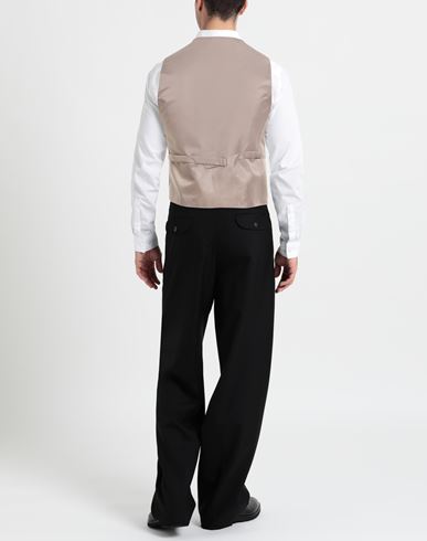 Man Tailored Vest Khaki Size 40 Tencel, Linen