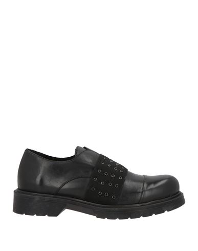 Woman Loafers Black Size 6 Leather, Elastic fibres