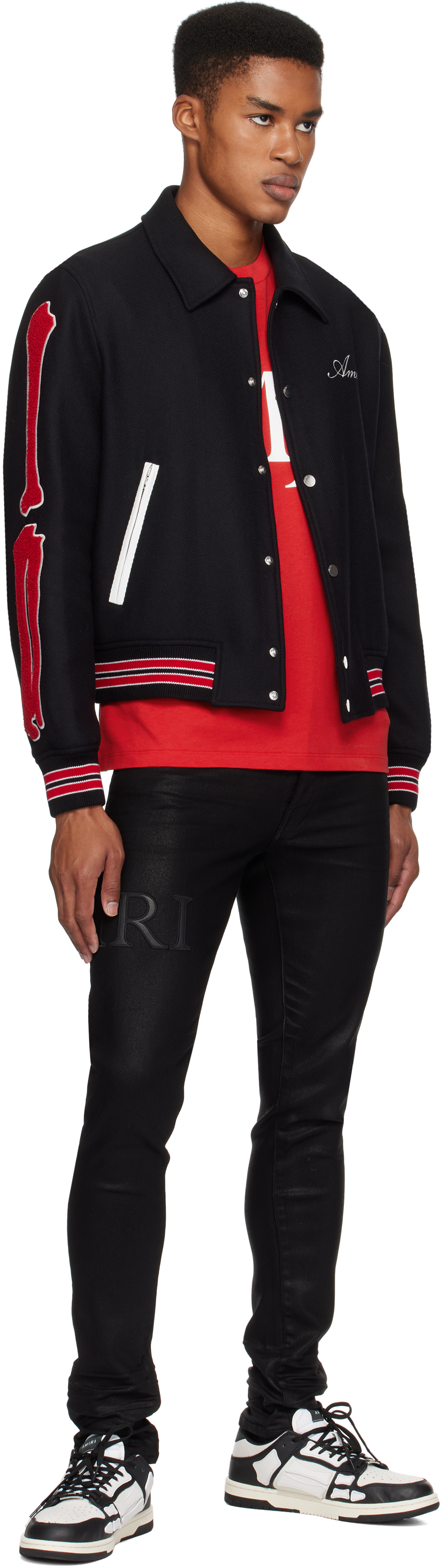 AMIRI Black Bones Bomber Jacket