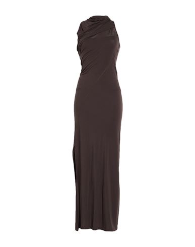 Woman Maxi dress Chocolate brown Size L Lyocell, Elastane