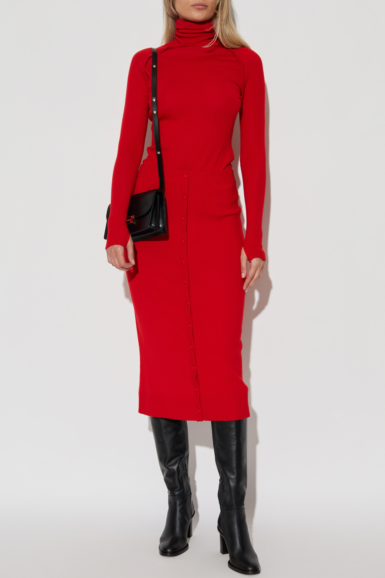 Wool Skirt, Women's, Red