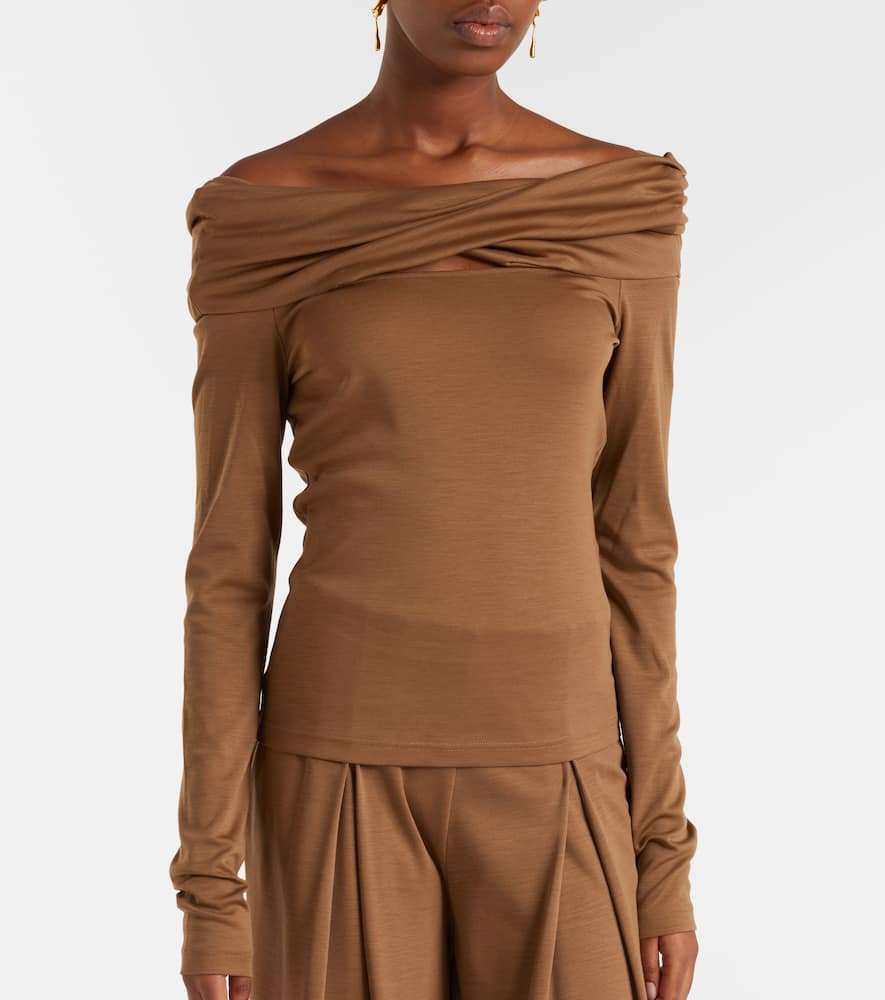 Orafo draped virgin wool top