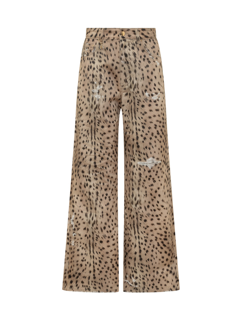 Amiri - deer print carpenter wide leg jean