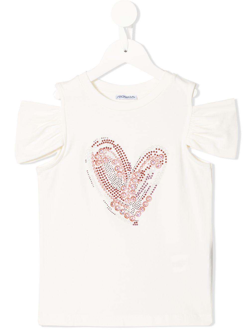Heart cold shoulder T-shirt - White