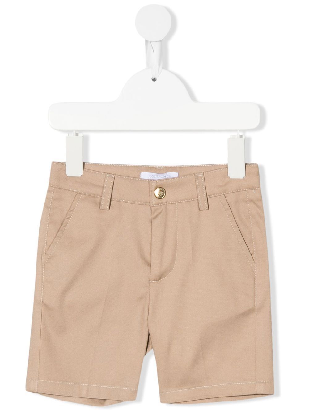 Roberto Cavalli Junior logo-button chino shorts - Brown