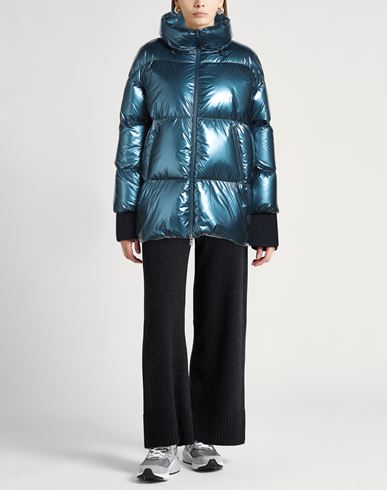 Laminar Woman Puffer Blue Size 2 Polyamide, Polyurethane, Polyester, PET (Polyethylene terephthalate)