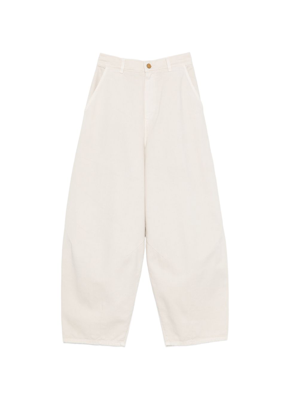 Wide-Leg Cotton Trousers — White