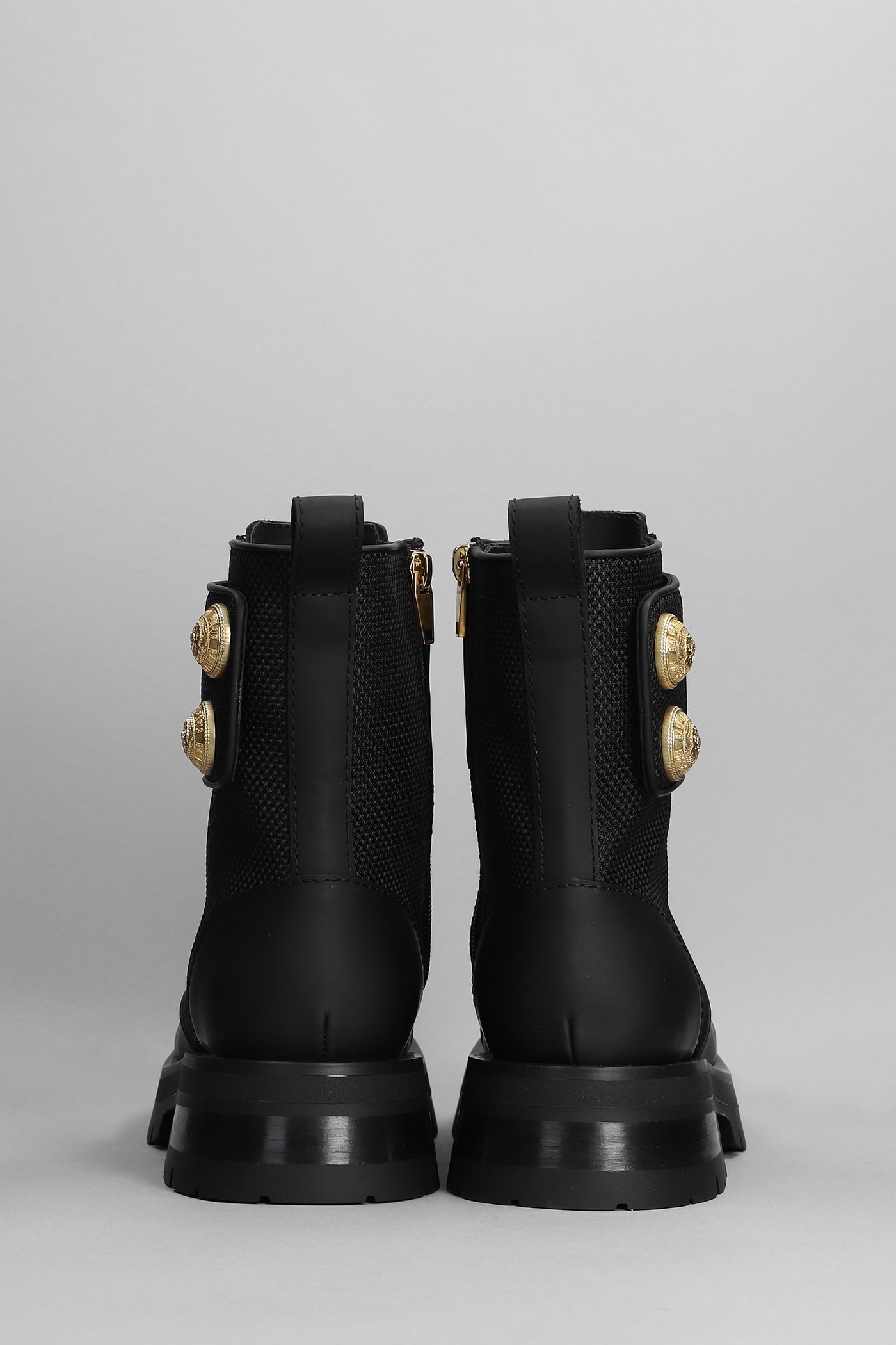 Combat Boots In Black Leather