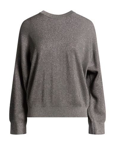 Woman Sweater Grey Size L Cotton, Viscose, Metallic Polyester