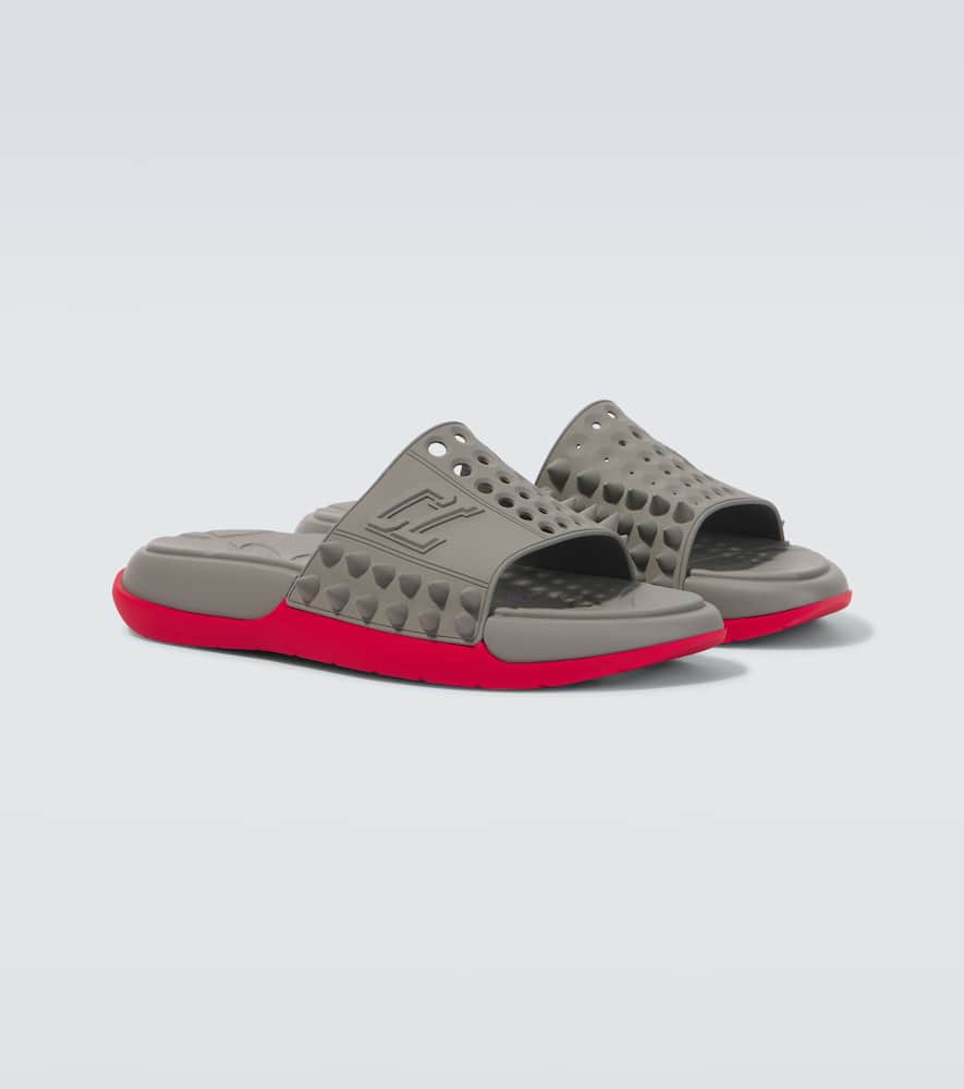 Christian Louboutin Take It Easy perforated spiked slides