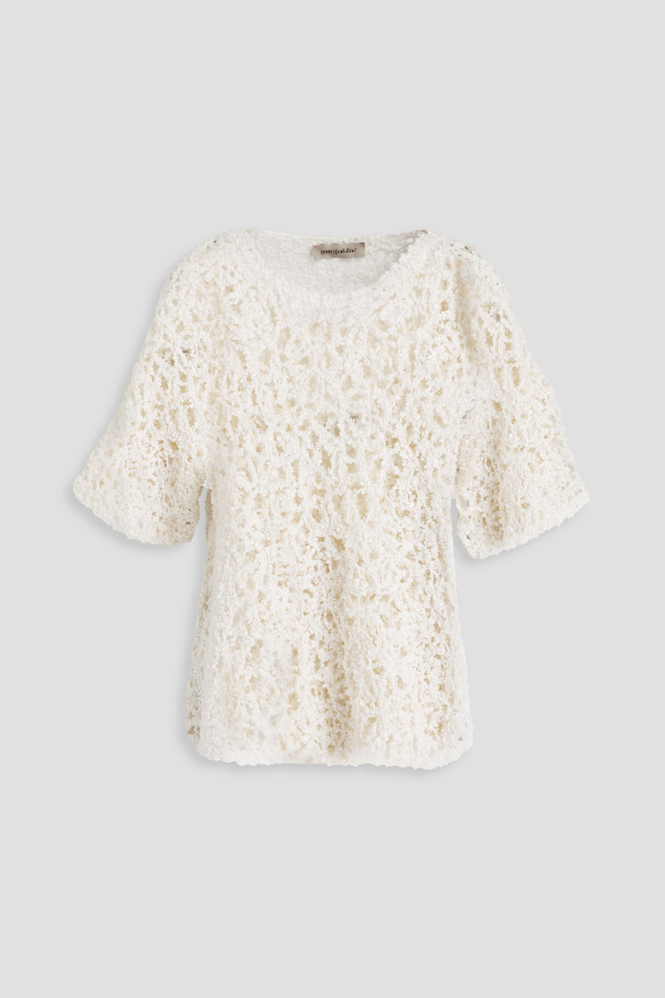 Gentryportofino - Open-knit linen-blend top - White - IT 40