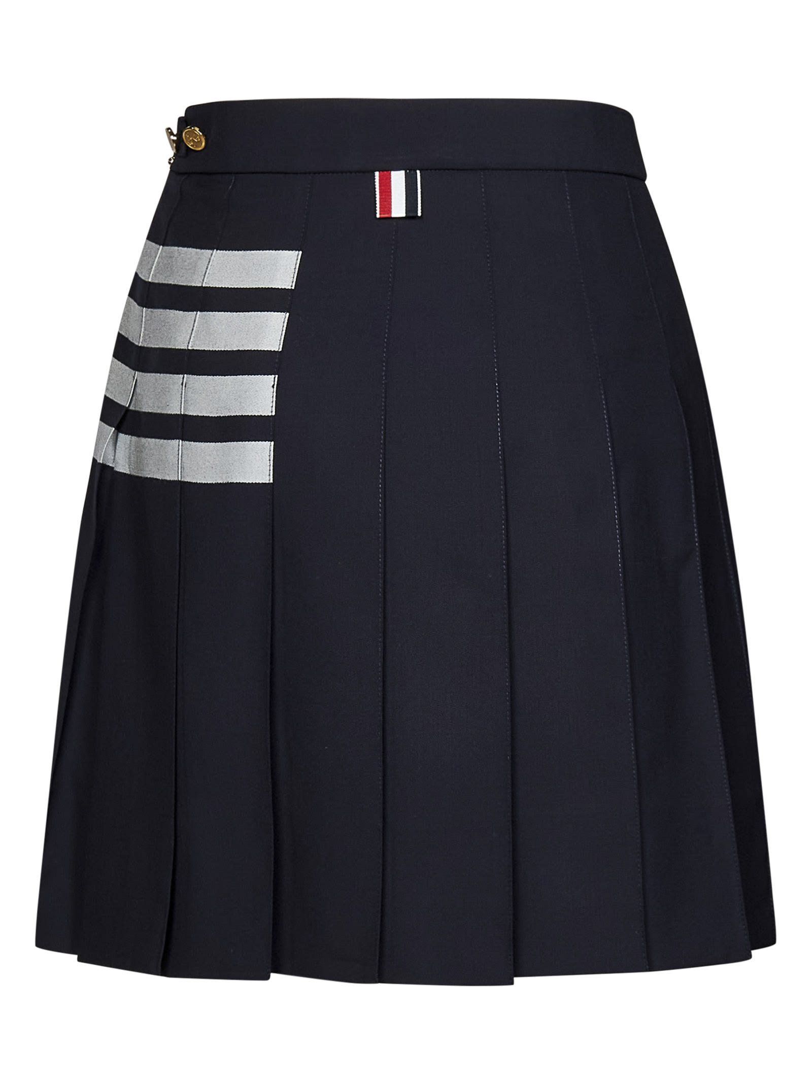 4-Bar pleated miniskirt