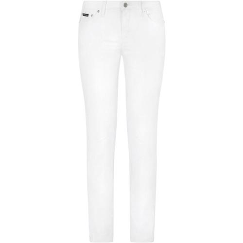 High-rise skinny jeans - White