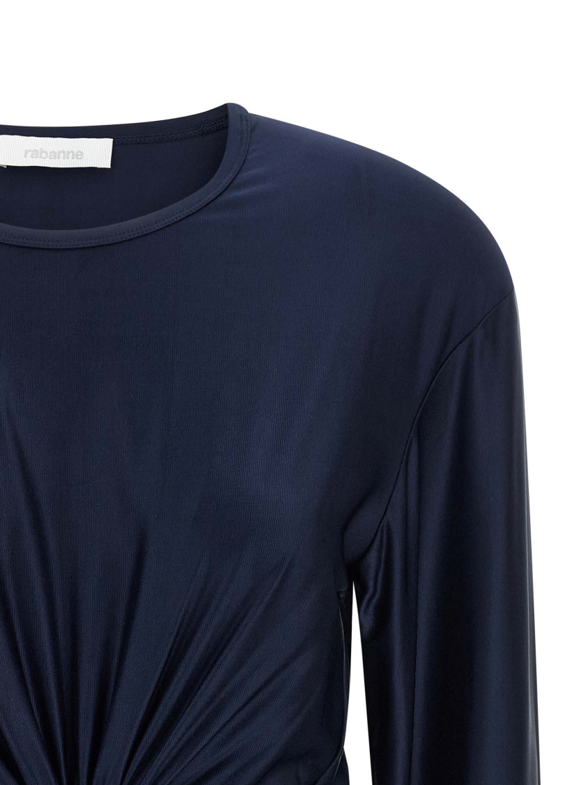 Navy Blue Piercing Detail Top