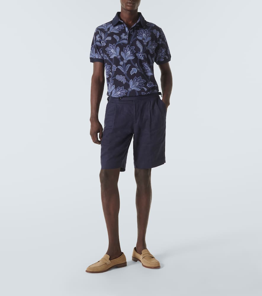 Printed cotton piqué polo shirt