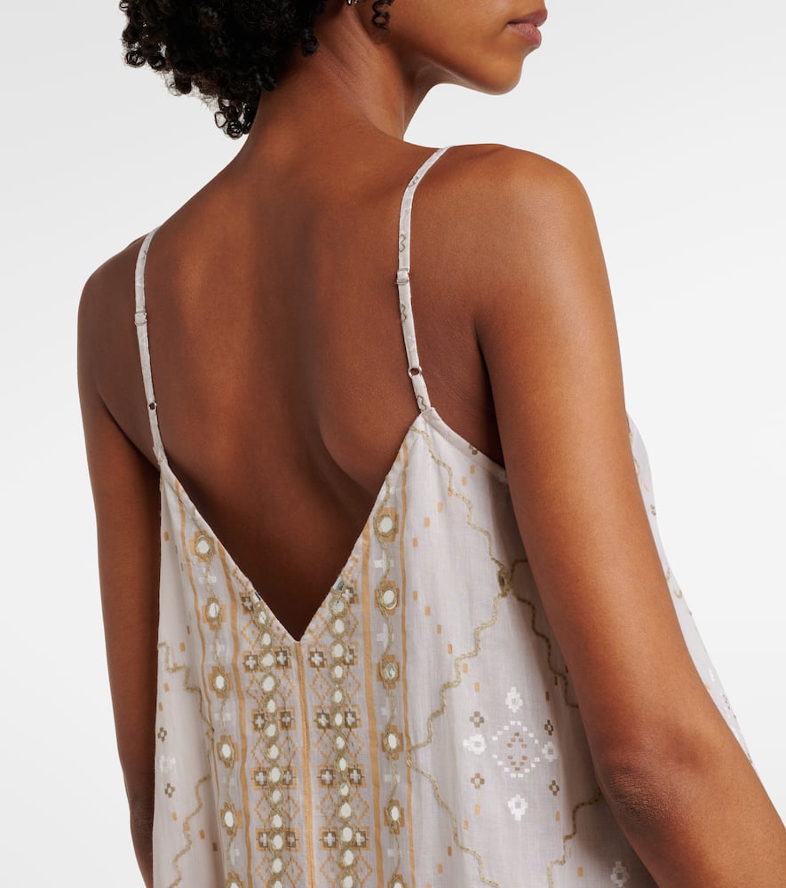 Mosaic printed cotton midi dress