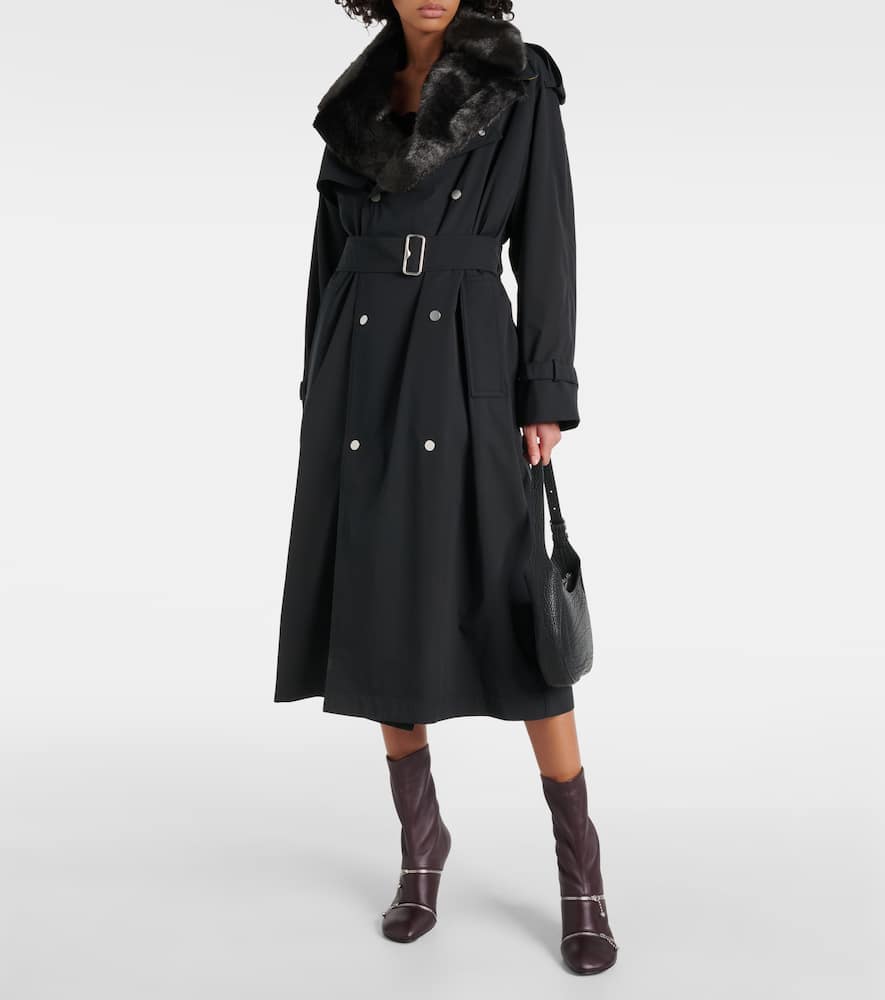 Kennington faux fur-trimmed trench coat