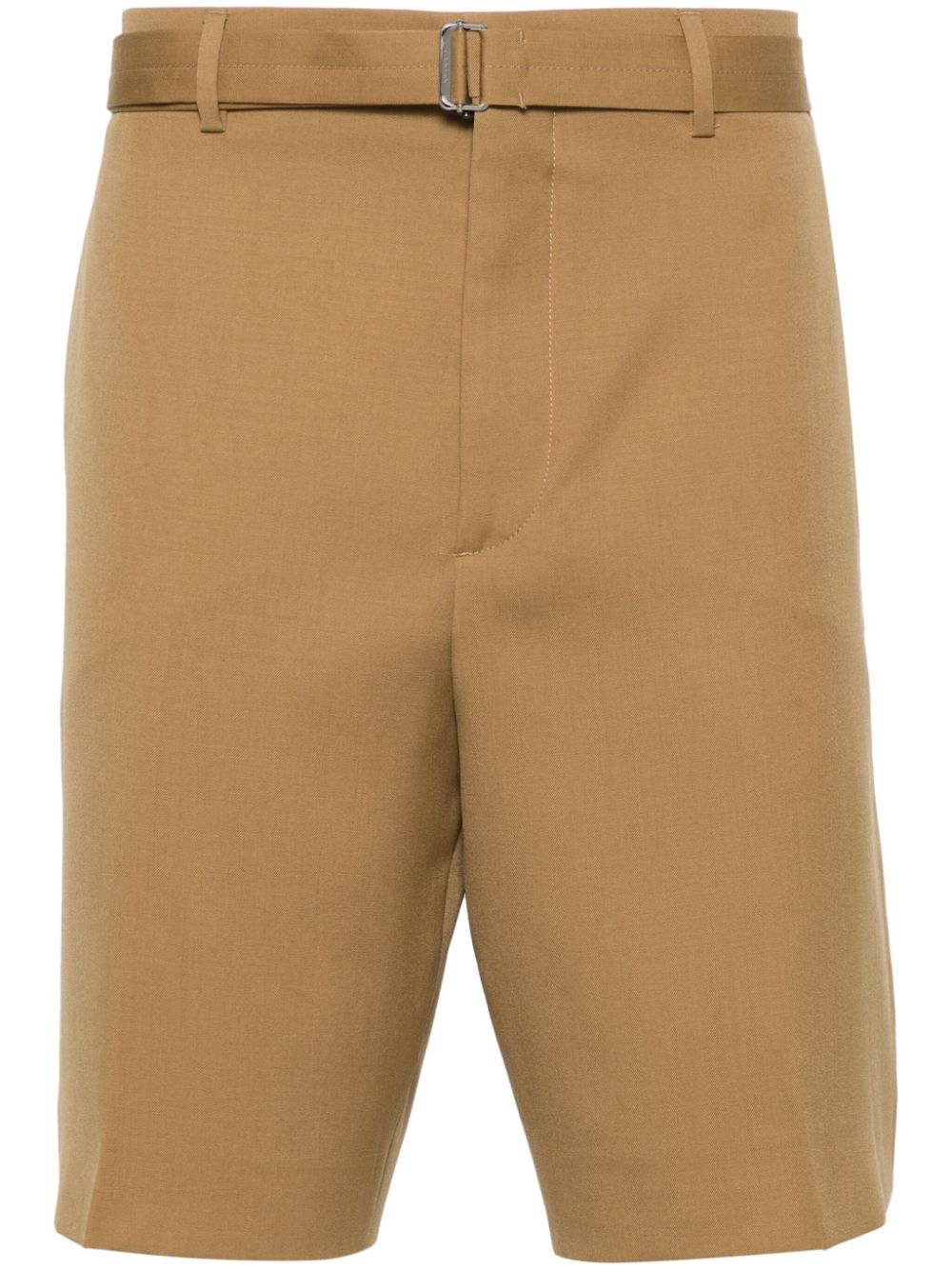 Pressed crease wool shorts - Brown