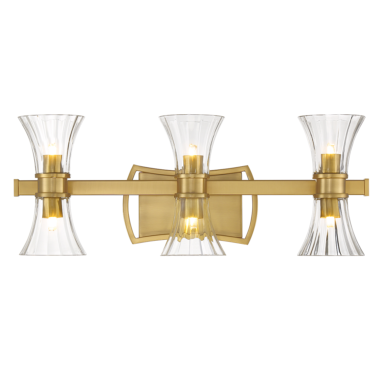 Warm Brass LED Bathroom Vanity from the Bennington Collection